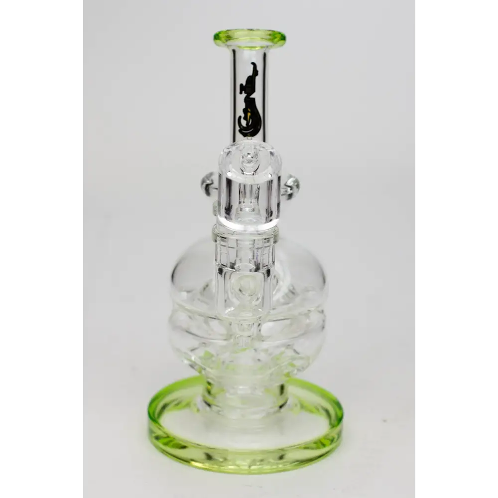 6" Genie Double glass recycle rig with shower head diffuser_10