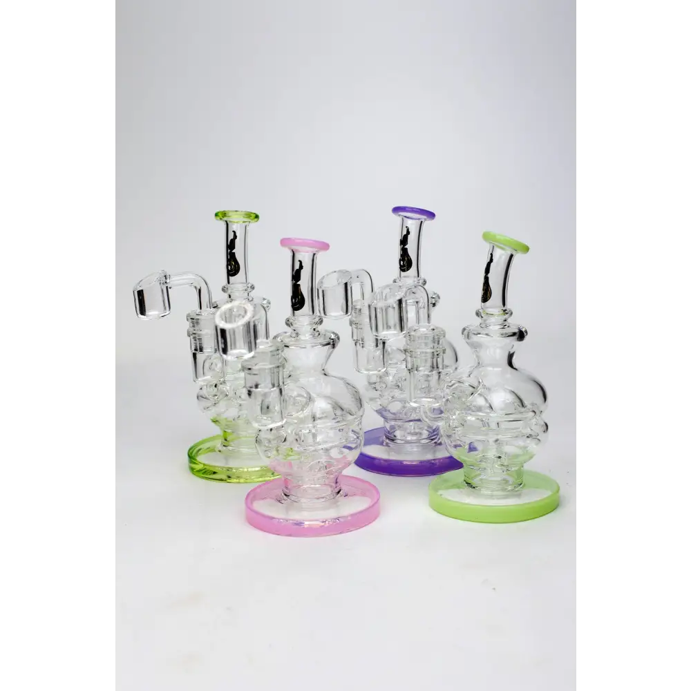 6" Genie Double glass recycle rig with shower head diffuser_0