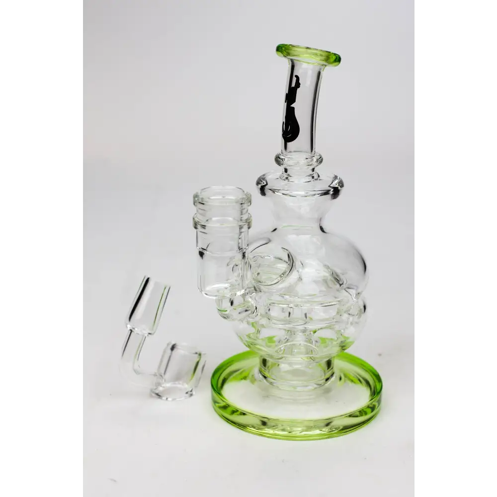 6" Genie Double glass recycle rig with shower head diffuser_3