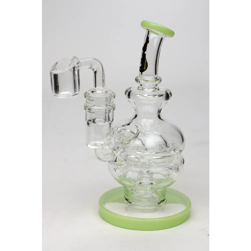 6" Genie Double glass recycle rig with shower head diffuser_8