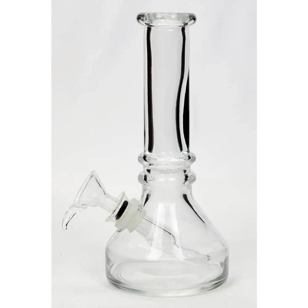 6" heavy clear soft glass water bong_3