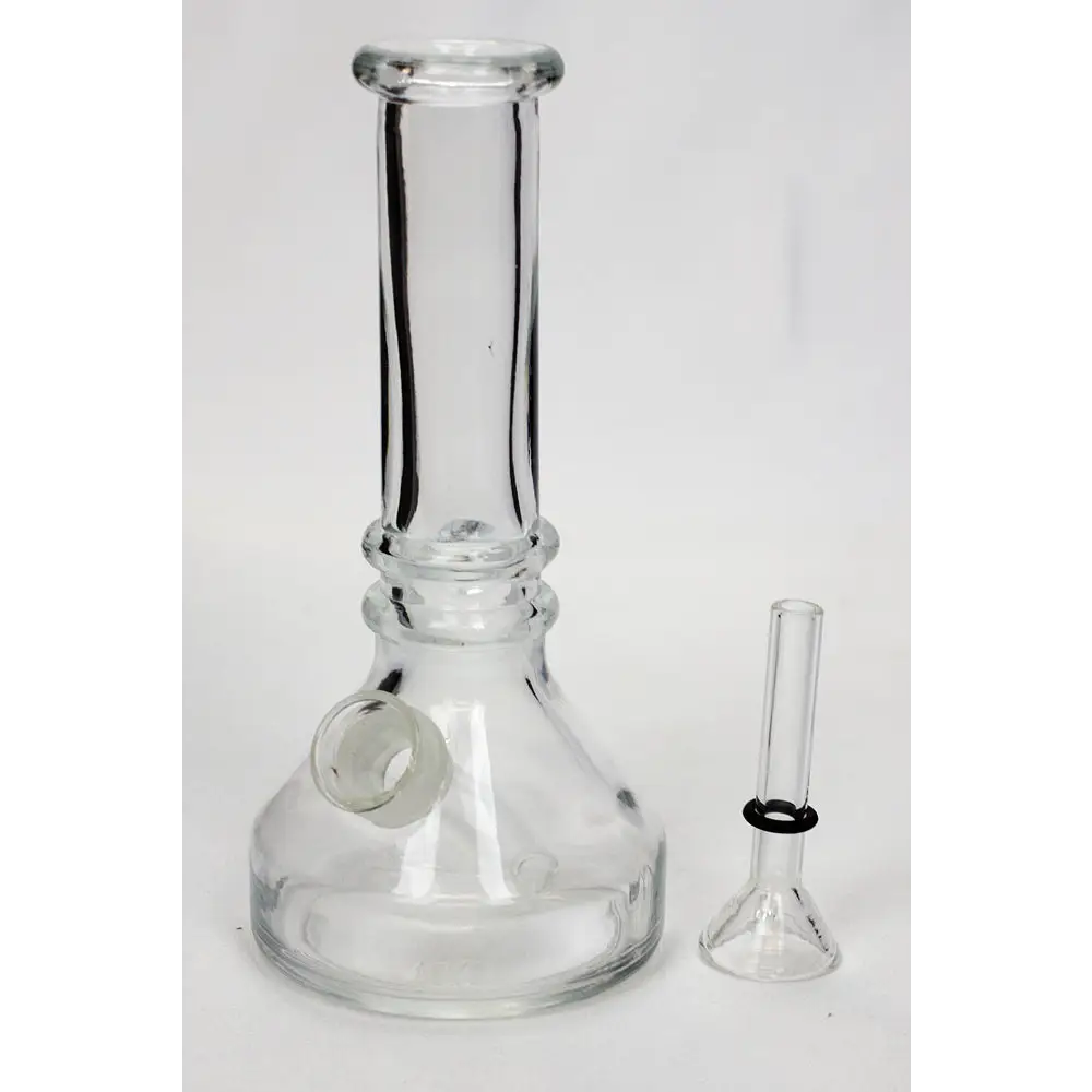 6" heavy clear soft glass water bong_6