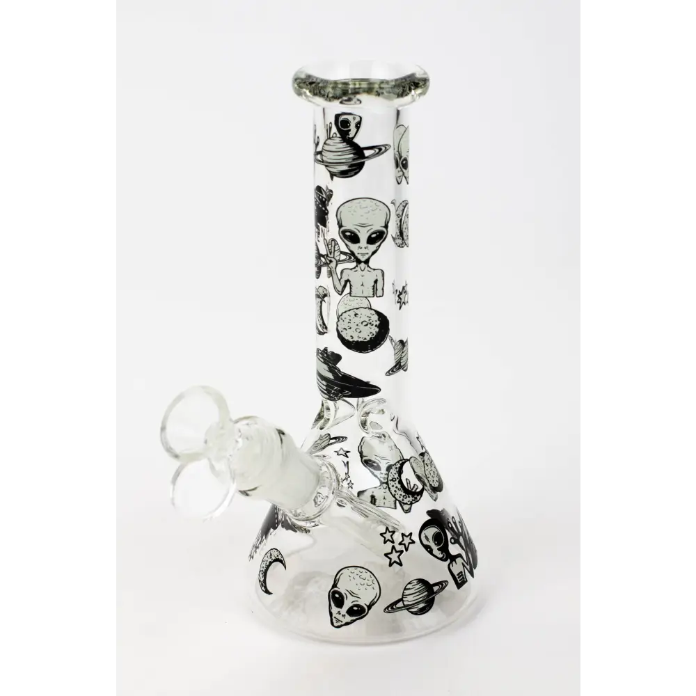 7.5" Glow in the dark beaker glass water bong_2