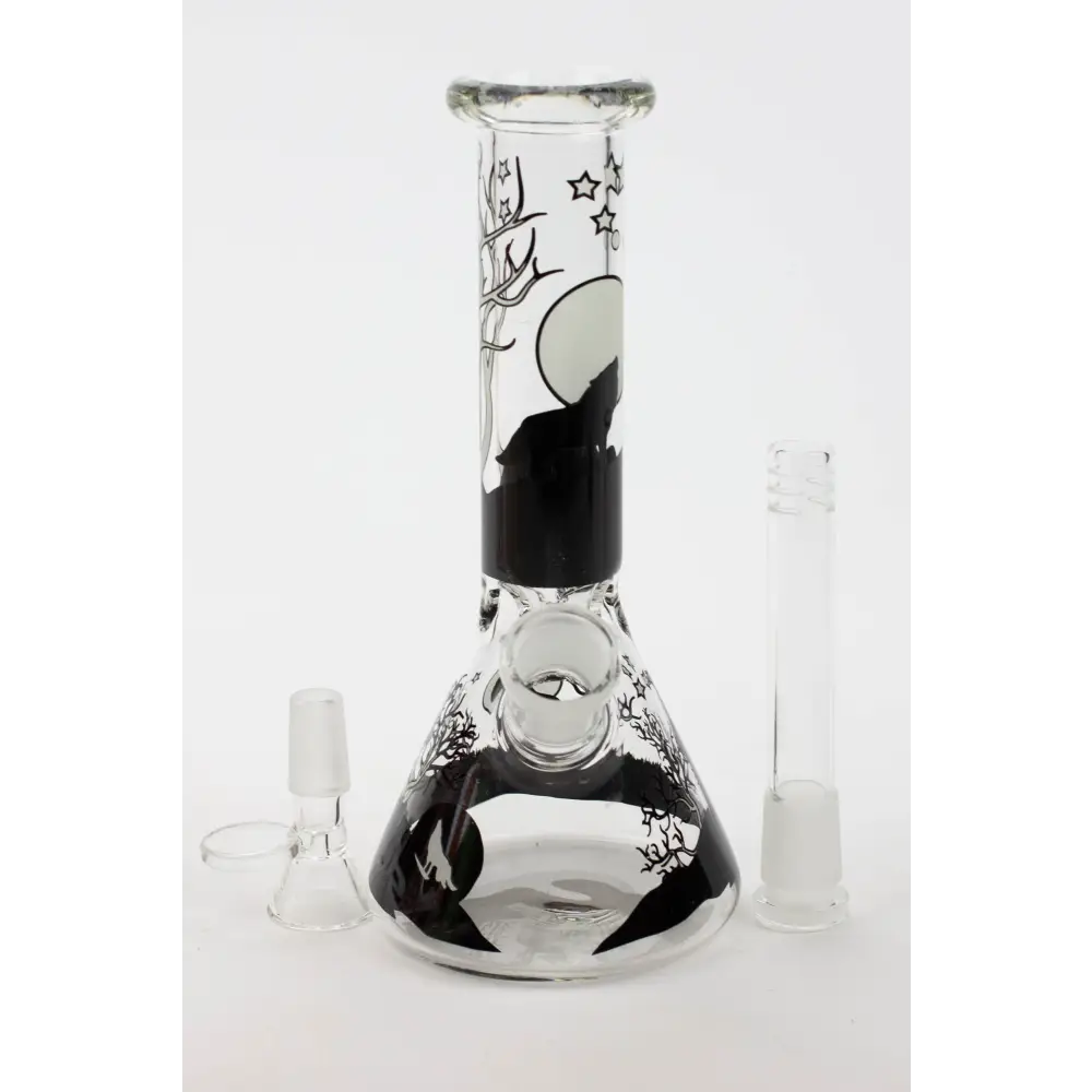 7.5" Glow in the dark beaker glass water bong_8