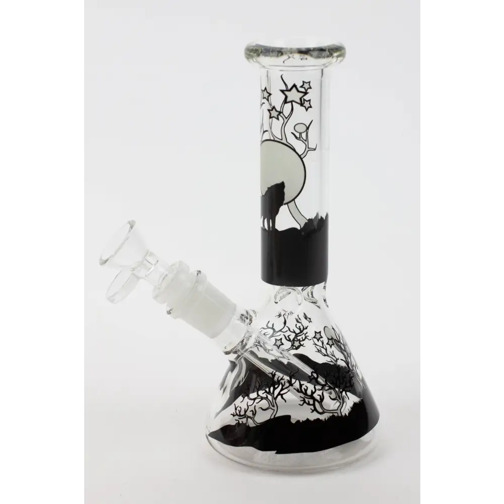 7.5" Glow in the dark beaker glass water bong_3