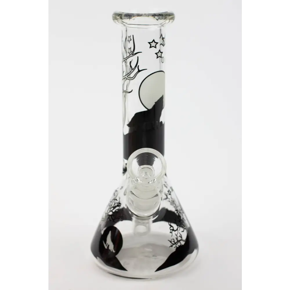 7.5" Glow in the dark beaker glass water bong_4