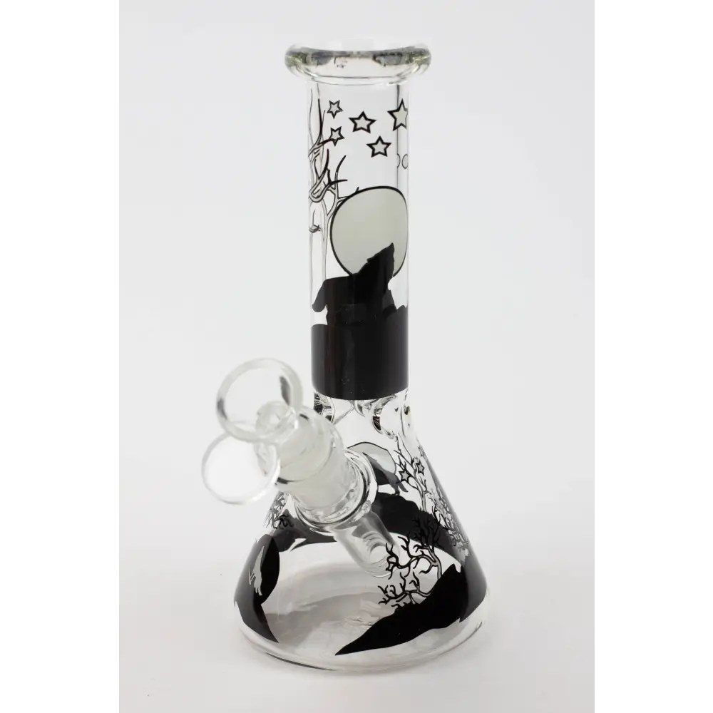 7.5" Glow in the dark beaker glass water bong_0