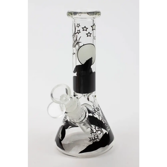 7.5" Glow in the dark beaker glass water bong_0