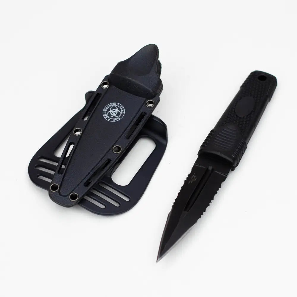 7.75" Zomb-War Black Boot Hunting Knife with Sheath [8162]_0