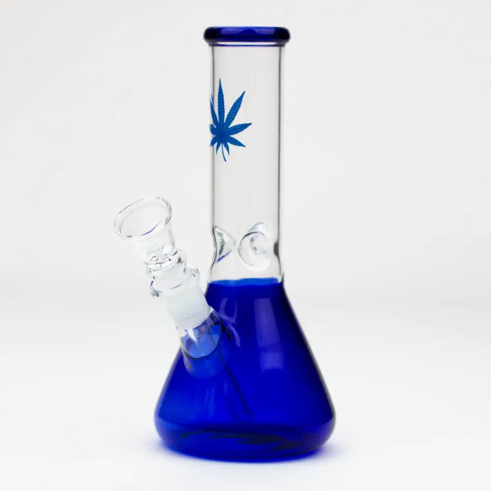 7" color glass water beaker bong_3