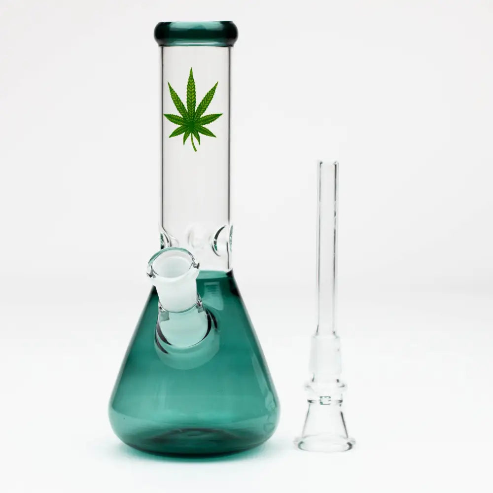 7" color glass water beaker bong_1