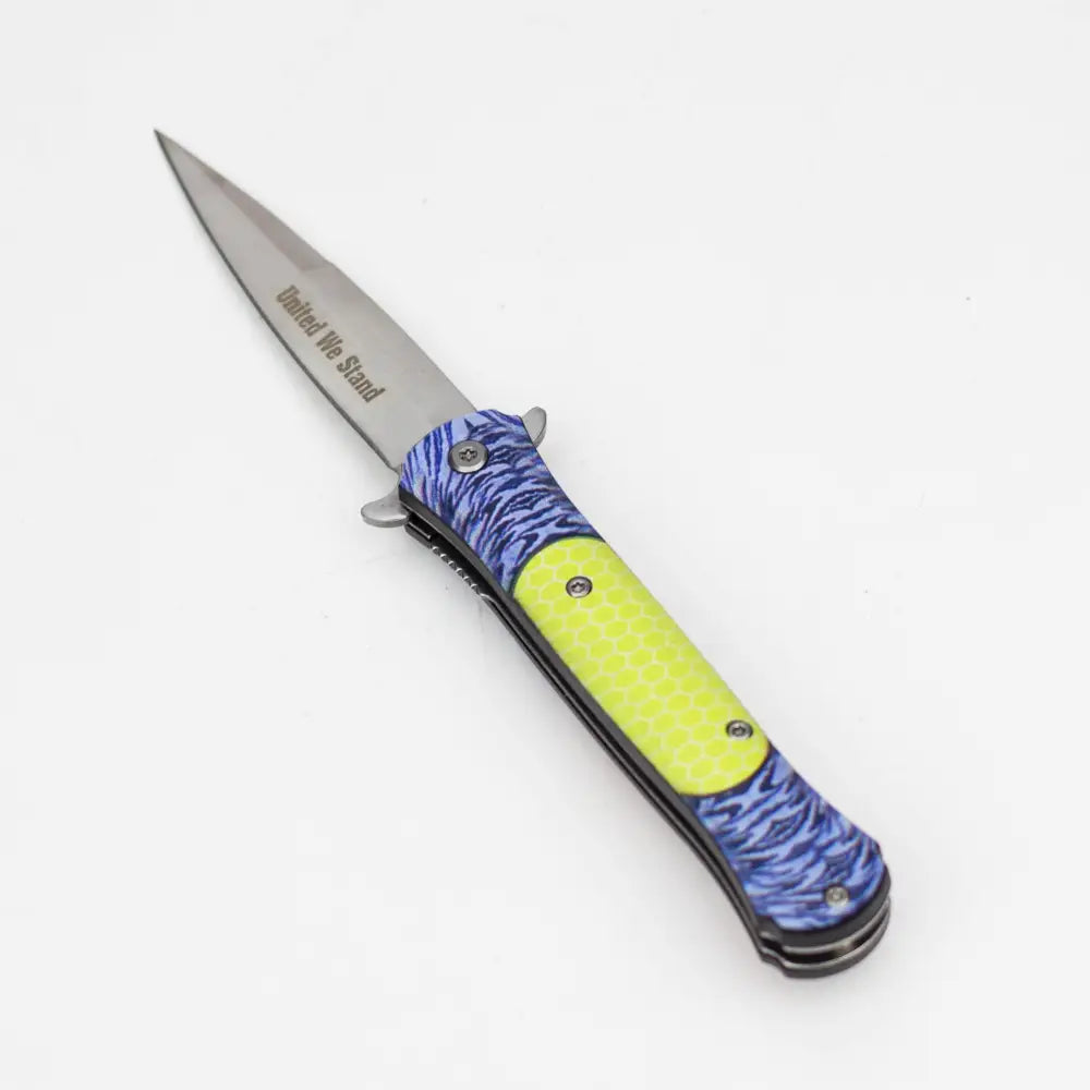 8.5" Folding Knife  Rescue Stainless Steel Unique Art Handle [13436]_0