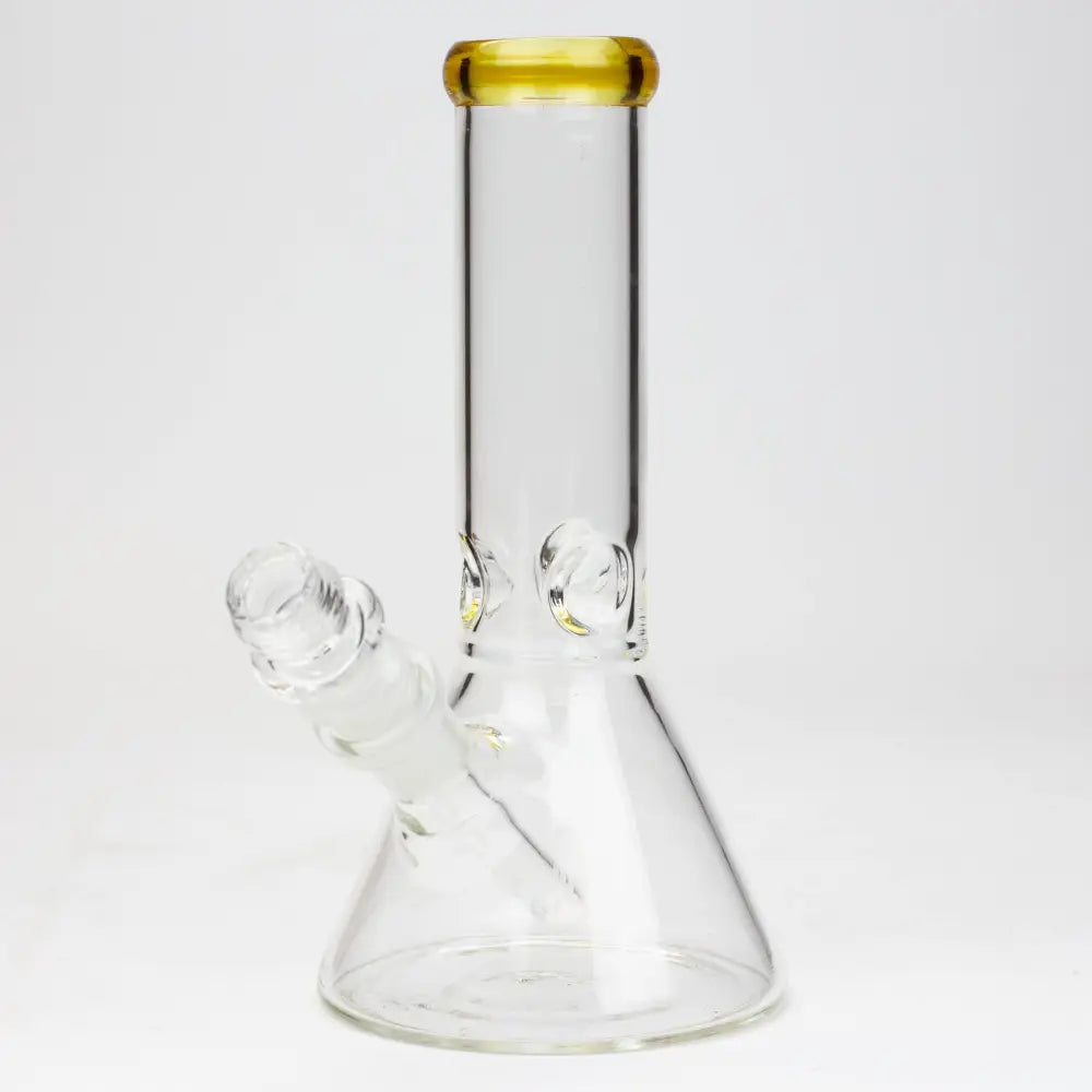 8" Classic beaker glass water bong_11