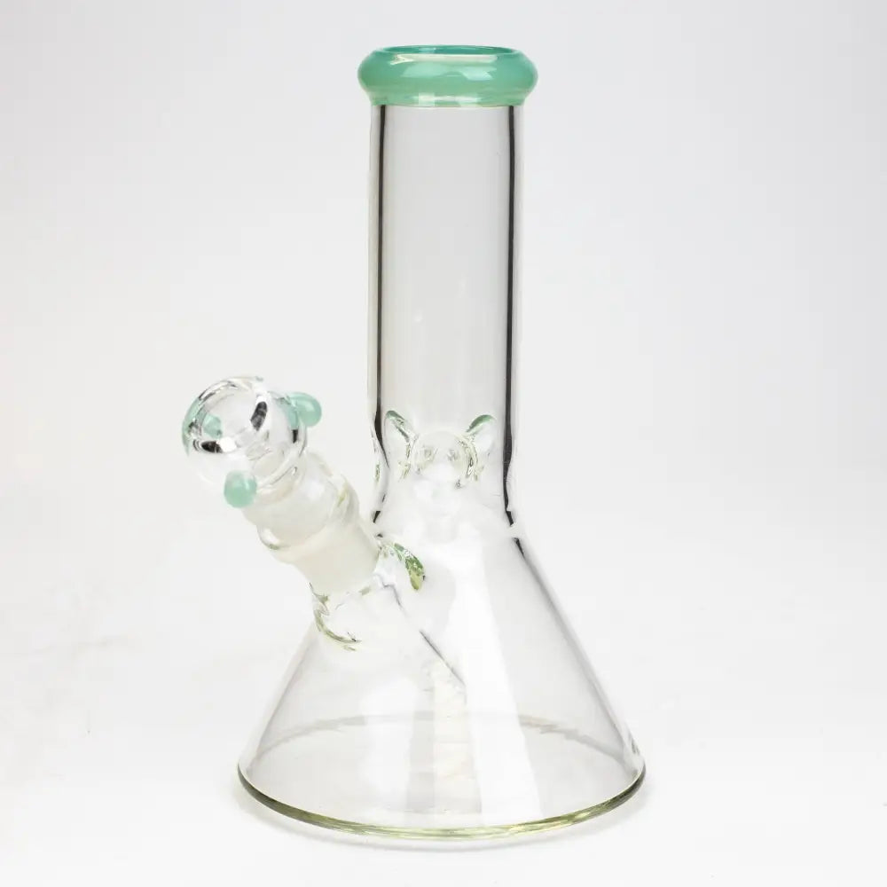 8" Classic beaker glass water bong_5