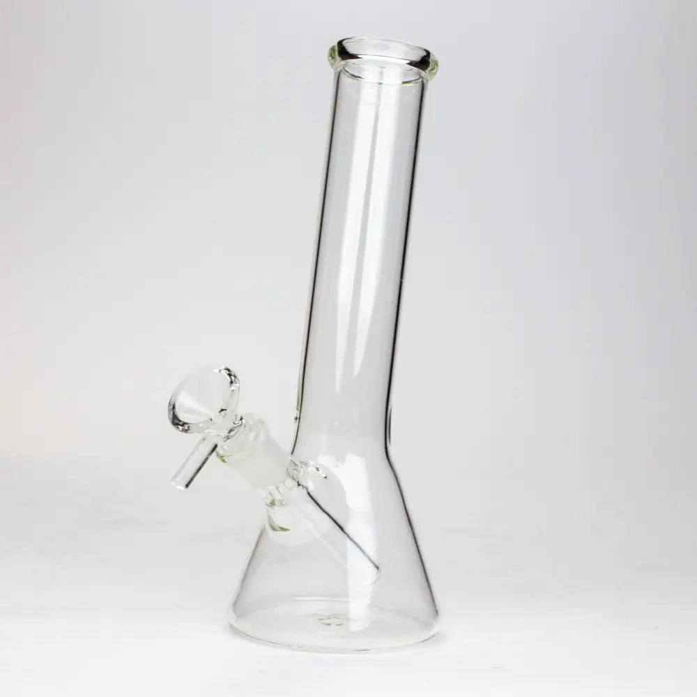 8" Clear glass beaker water bong_0