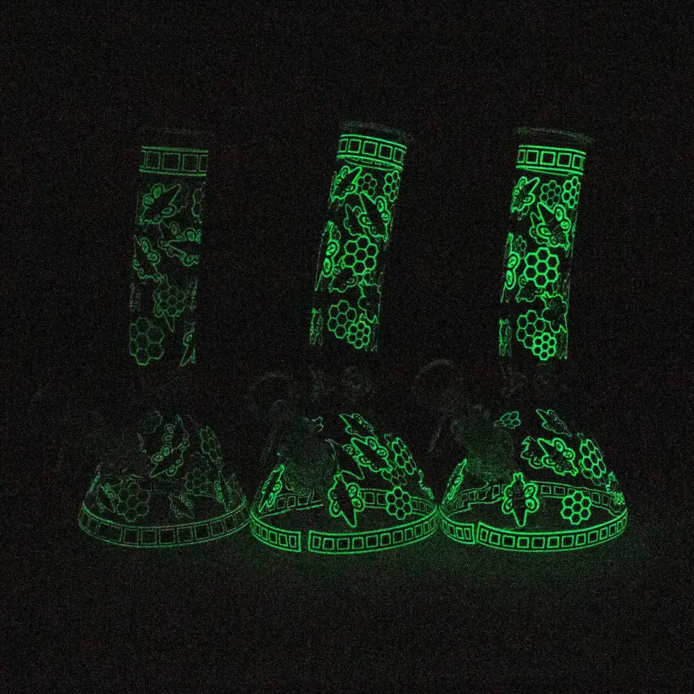 8" Glow in the dark glass bong [XTR1075]_3