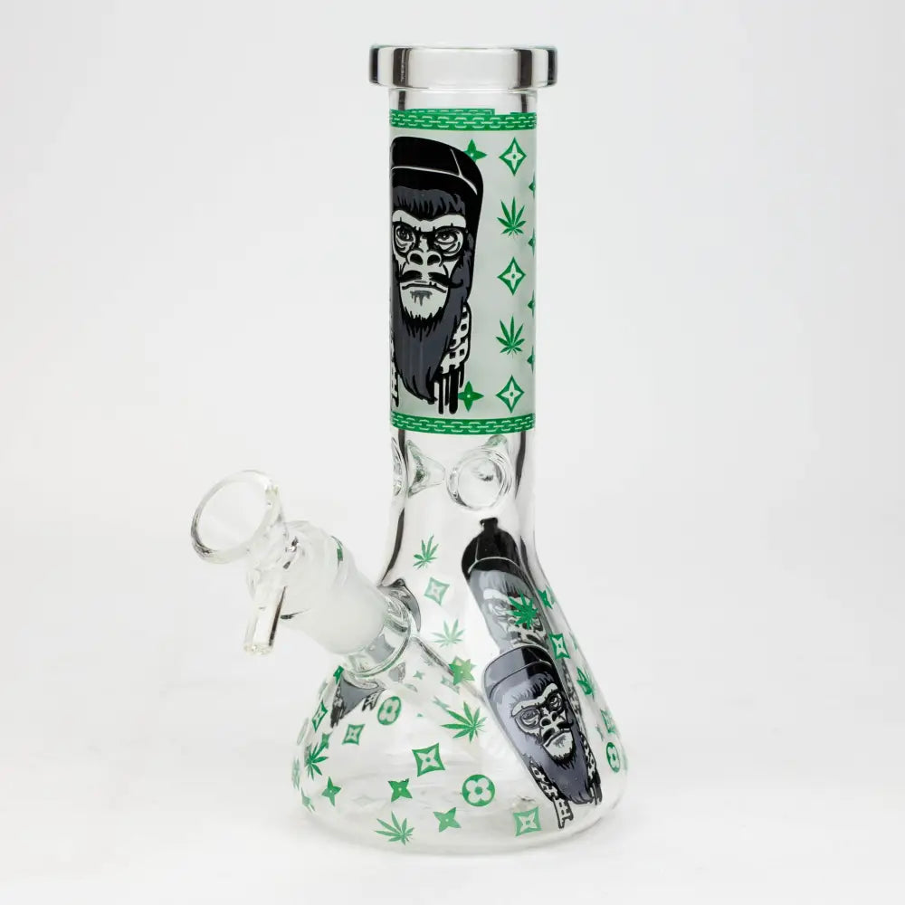 8" Gorilla cartoon glass water bong_10