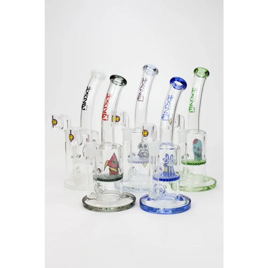 8" HAZE 2-in-1 Honeycomb diffuser Bent neck Dab Rig_0