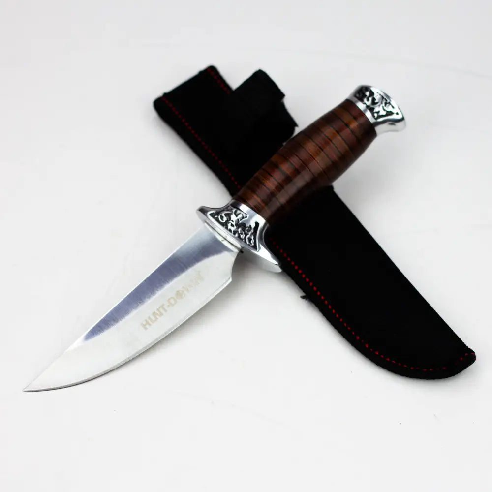 8" Hunt-Down fixed Blade Hunting Knife with Nylon Sheath [9116]_0