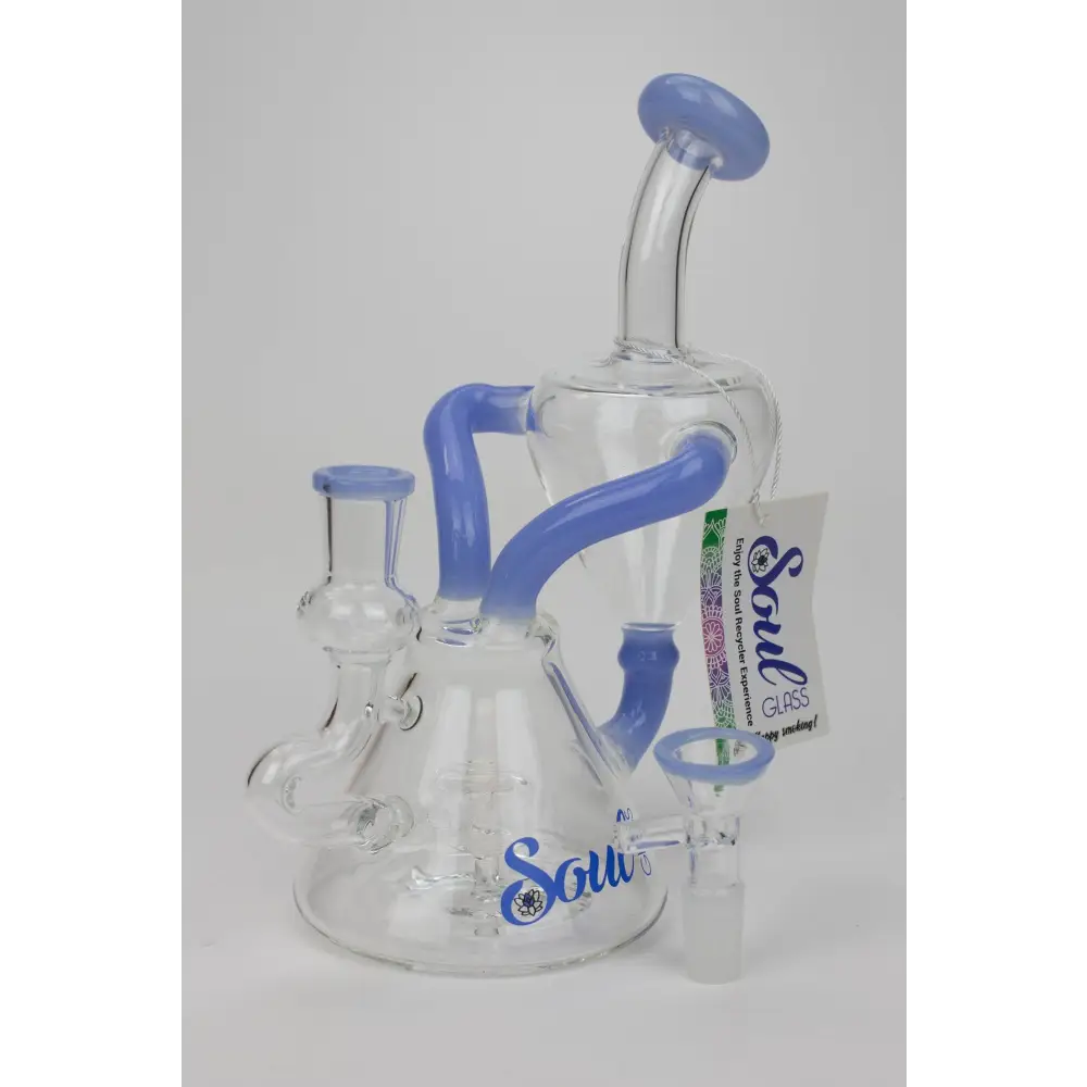 8" SOUL Glass 2-in-1 single chamber recycler bong_6