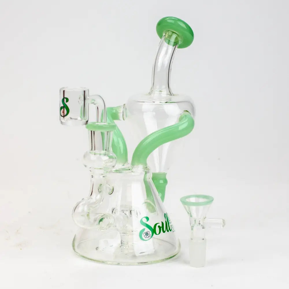 8" SOUL Glass 2-in-1 single chamber recycler bong_2