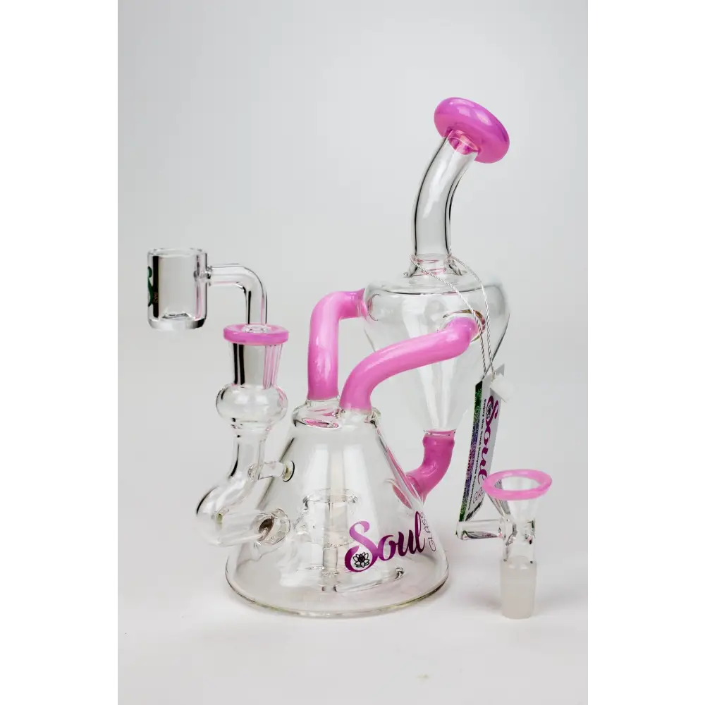 8" SOUL Glass 2-in-1 single chamber recycler bong_5