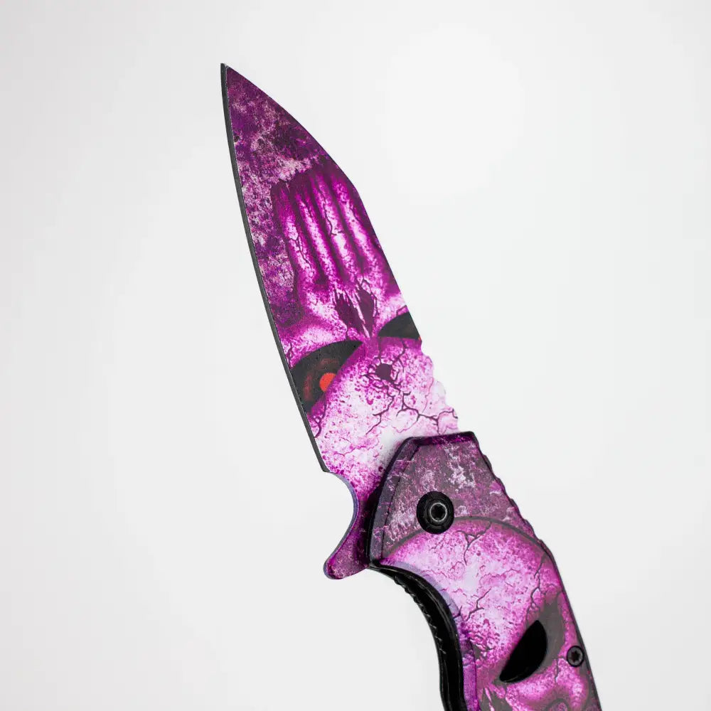 8″ Tiger-USA® Skull Folding Knife Purple  [SJ-1041]_9