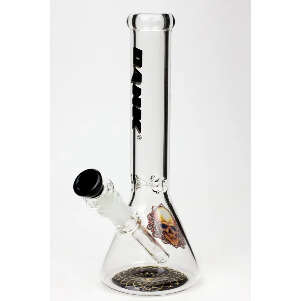 9.5" DANK beaker glass water bong (Wide / Skull)_6