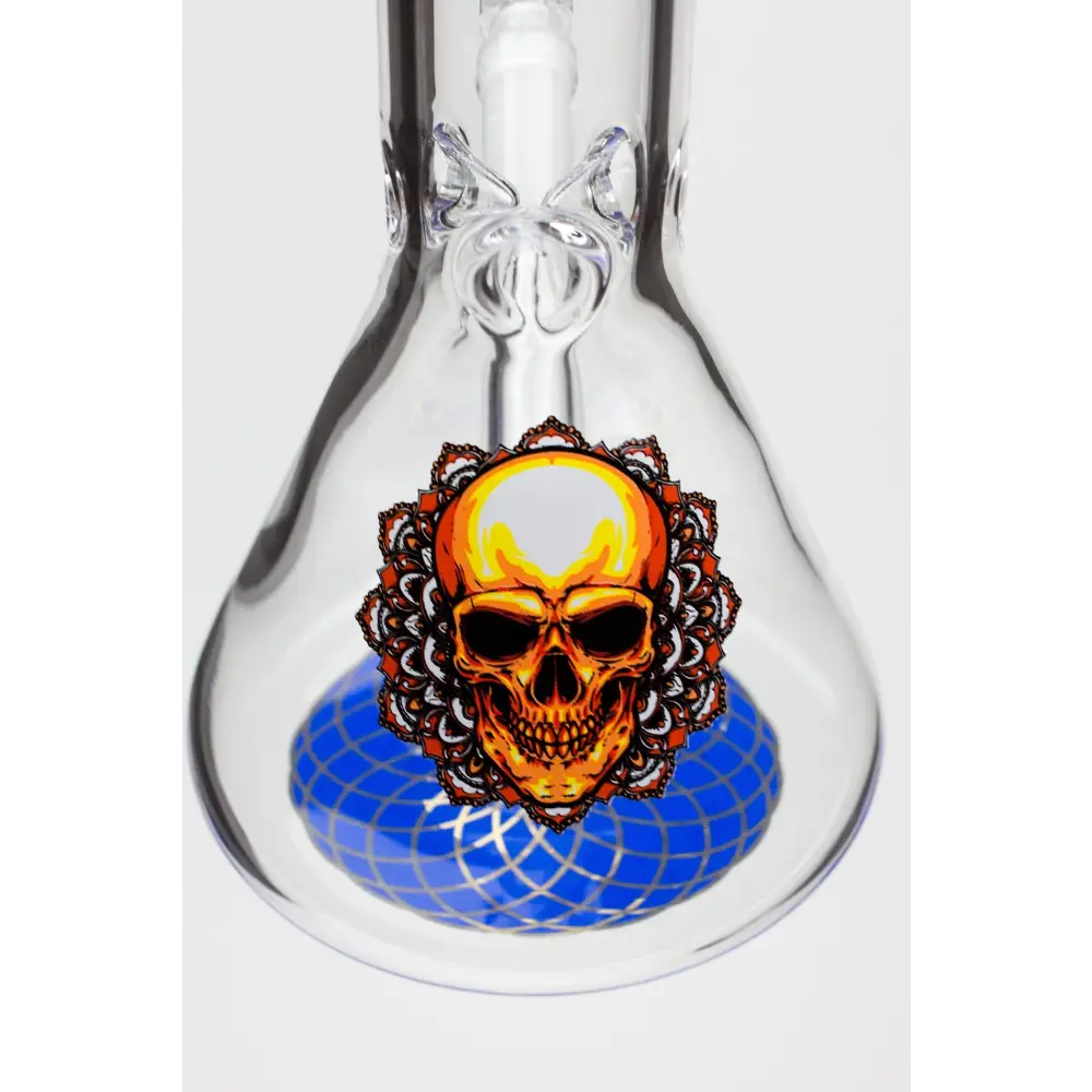 9.5" DANK beaker glass water bong (Wide / Skull)_1