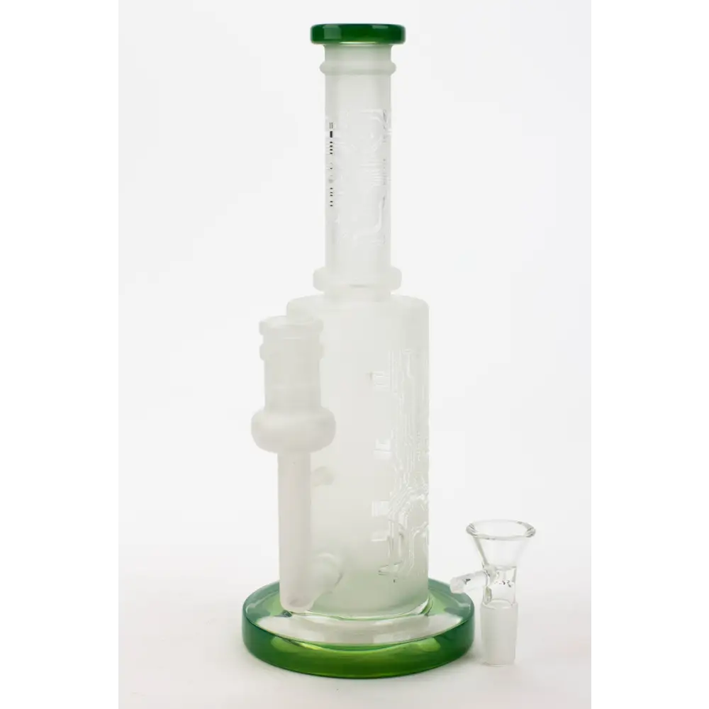 9.5" Sandblasting glass water bong with tire diffuser [Q14]_9