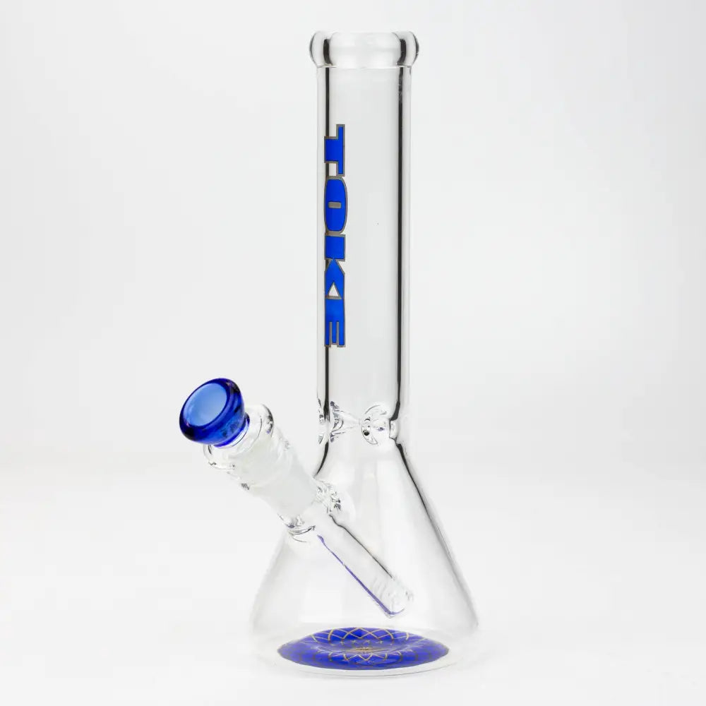 9.5" TOKE beaker glass water bong_2