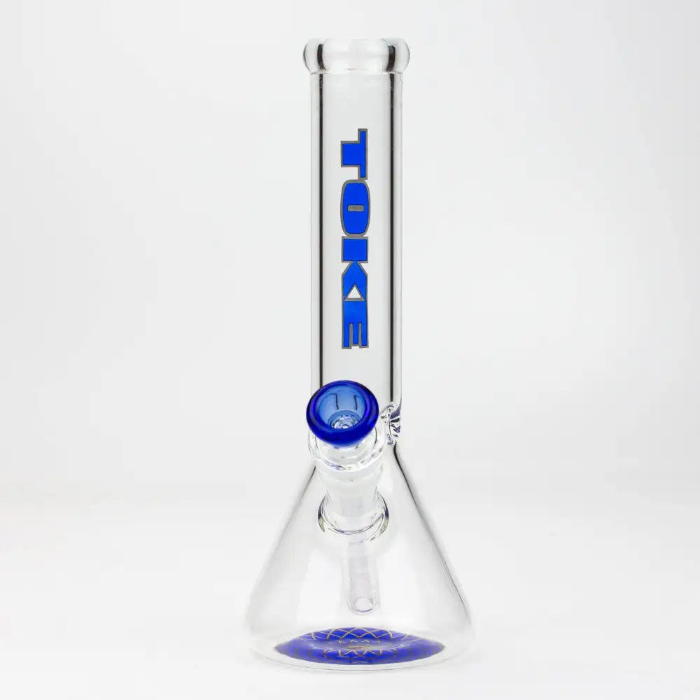 9.5" TOKE beaker glass water bong_4