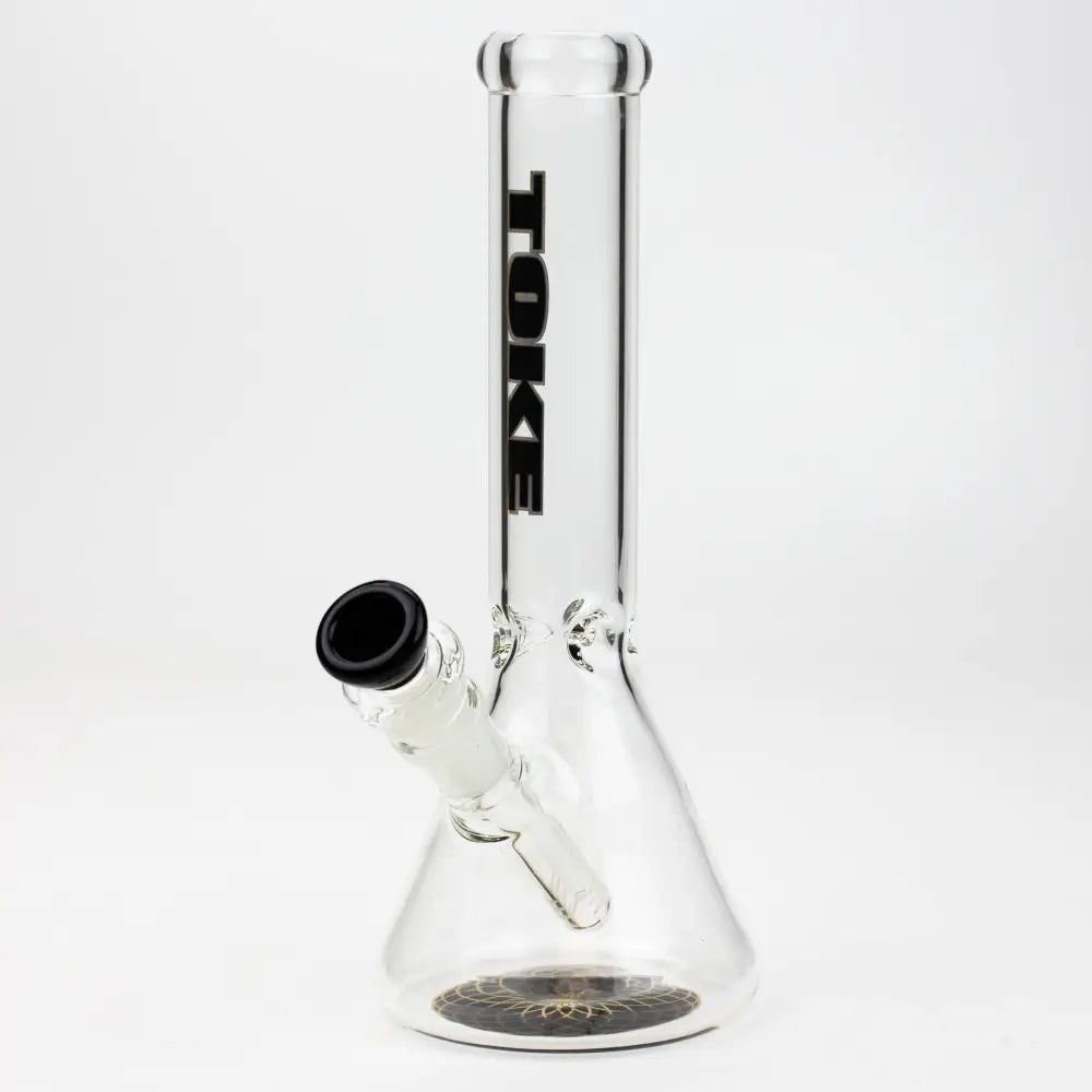 9.5" TOKE beaker glass water bong_9