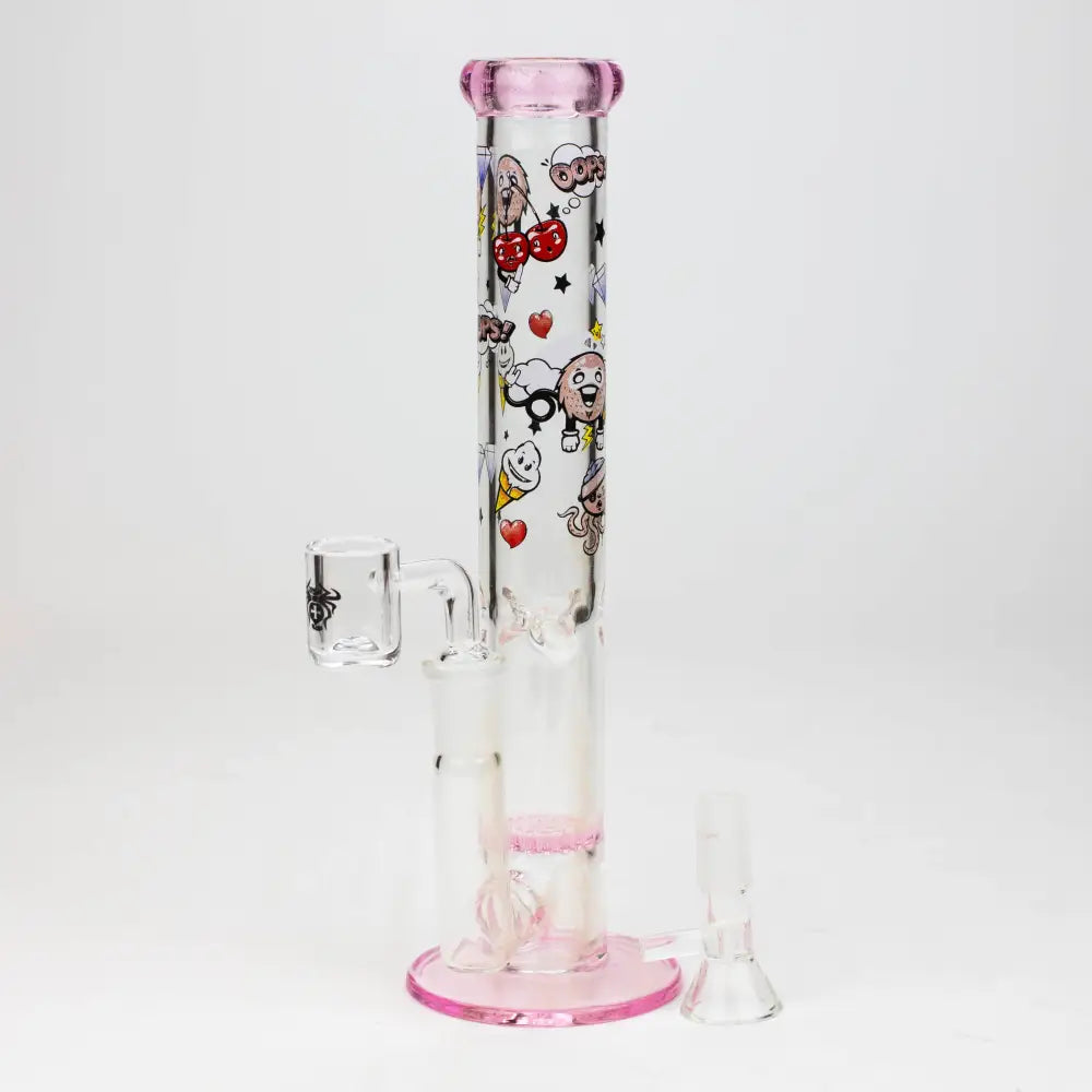 9.5" XTREME 2-1n-1 straight tube glass Bong with honeycomb diffuser [XTR300]_4