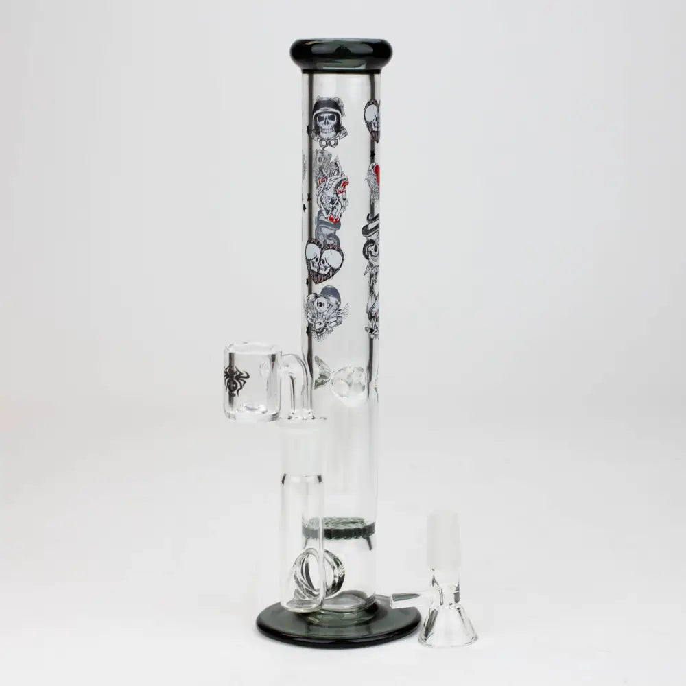 9.5" XTREME 2-1n-1 straight tube glass Bong with honeycomb diffuser [XTR300]_3