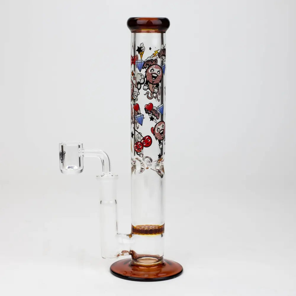 9.5" XTREME 2-1n-1 straight tube glass Bong with honeycomb diffuser [XTR300]_6