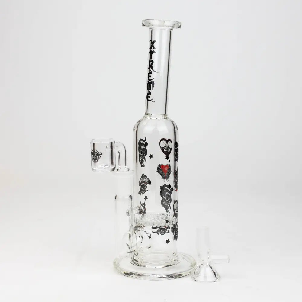 9.5" XTREME 2-in-1 glass Bong with honeycomb diffuser [XTR302]_5