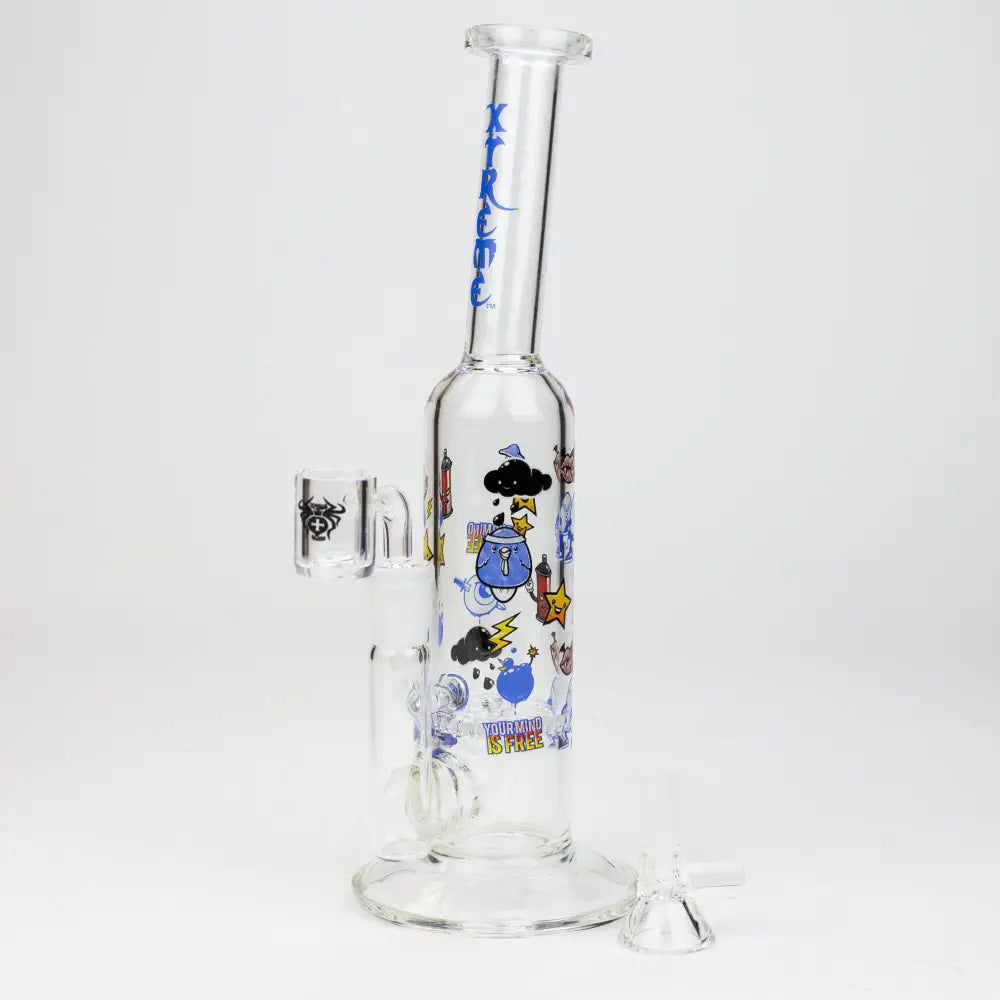 9.5" XTREME 2-in-1 glass Bong with honeycomb diffuser [XTR302]_4