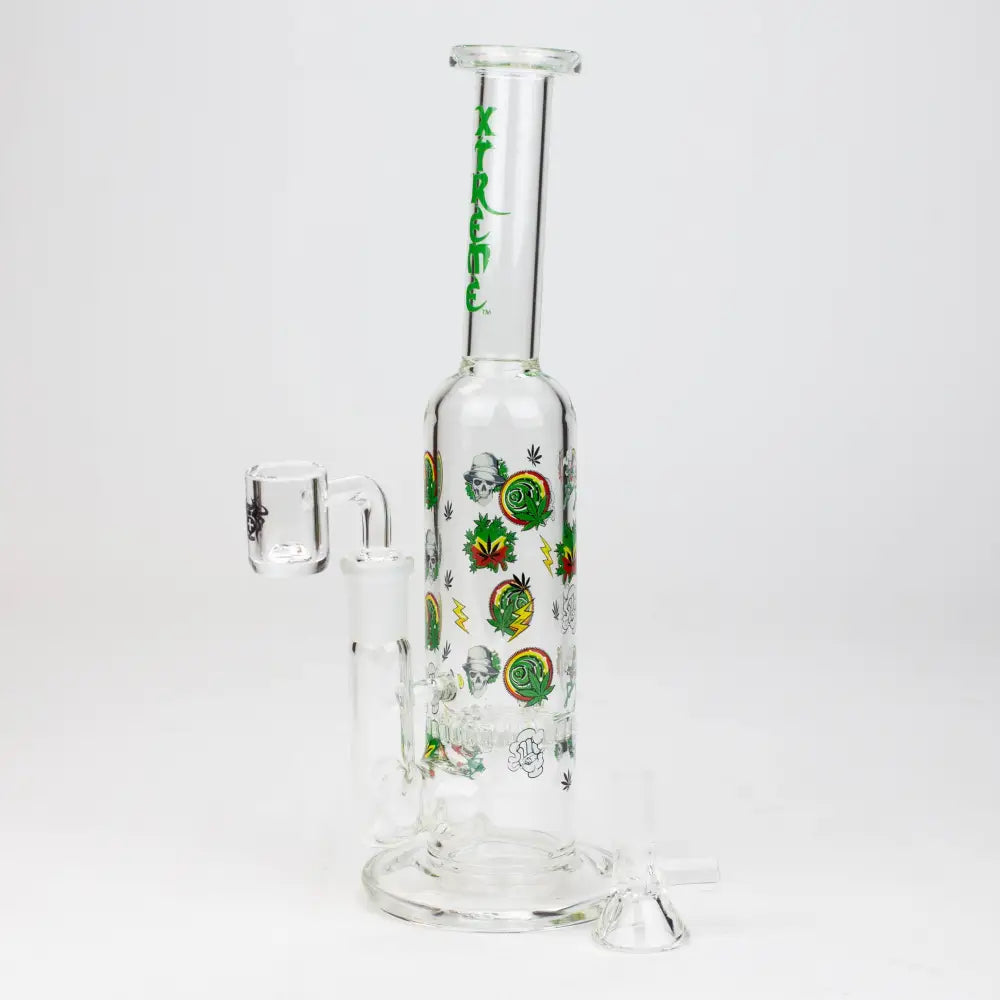 9.5" XTREME 2-in-1 glass Bong with honeycomb diffuser [XTR302]_3