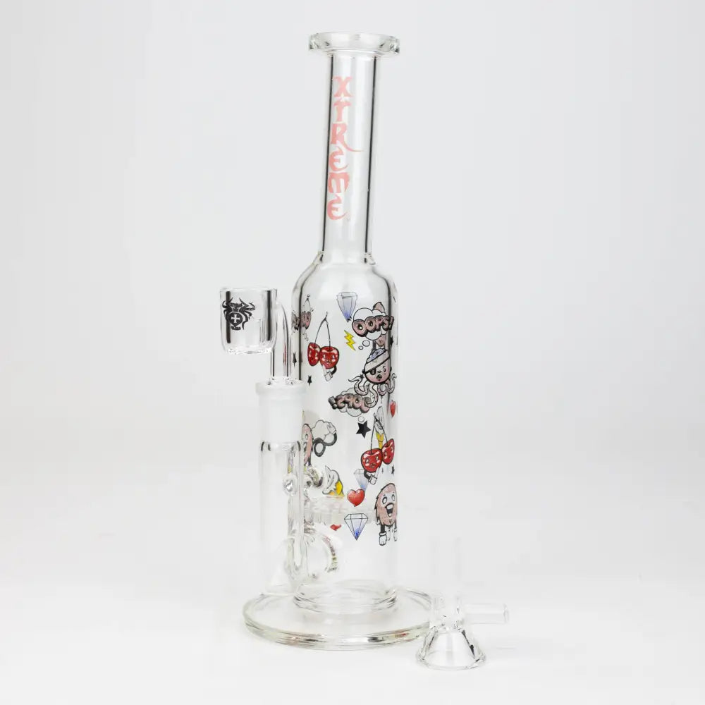 9.5" XTREME 2-in-1 glass Bong with honeycomb diffuser [XTR302]_2