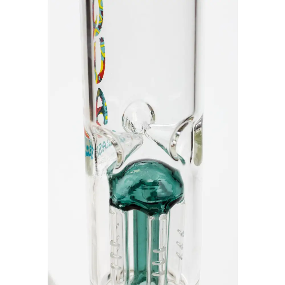 9" AQUA Single tree arms percolator glass water bong_10