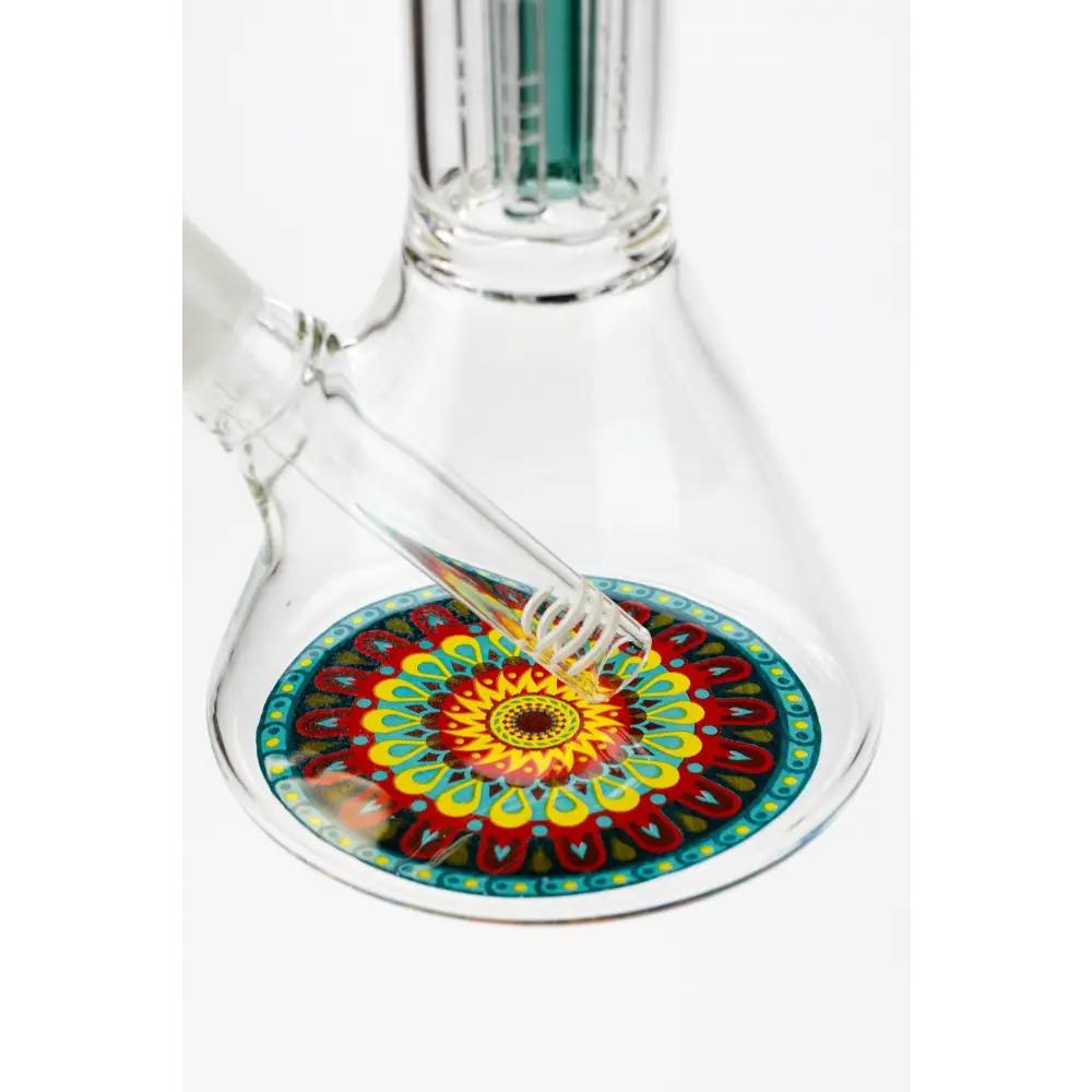 9" AQUA Single tree arms percolator glass water bong_2