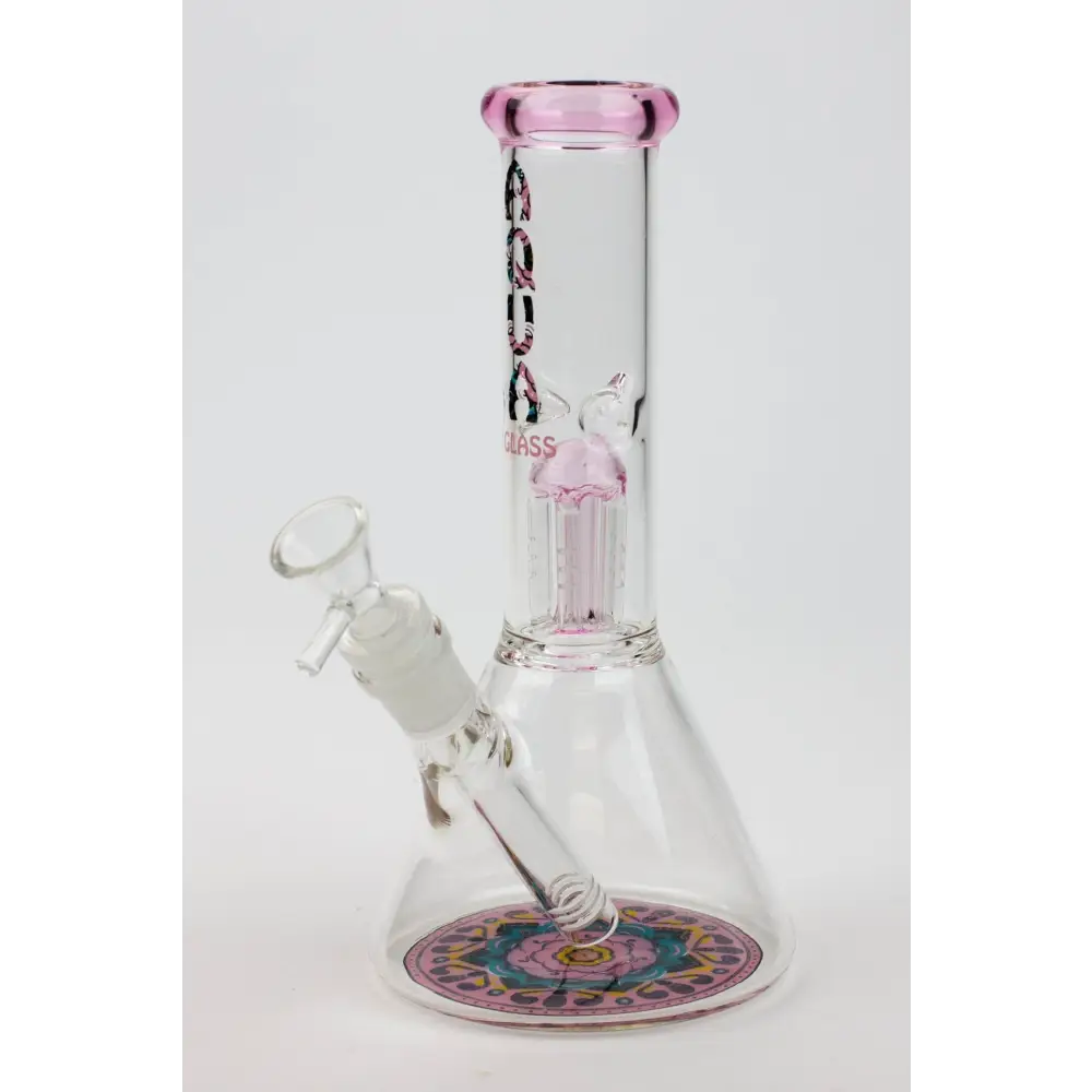 9" AQUA Single tree arms percolator glass water bong_6