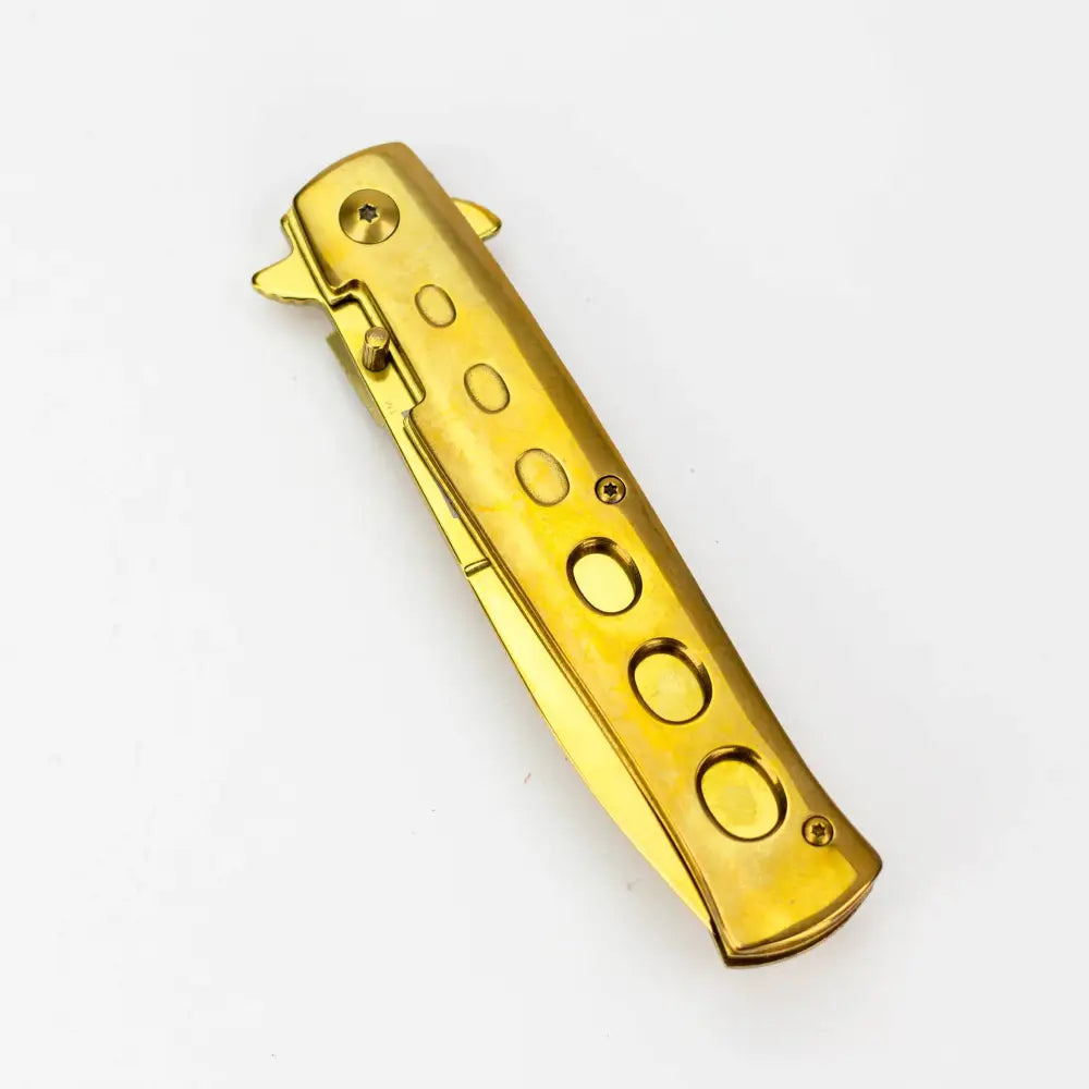 9" Defender Extreme Knife with Belt Clip - Gold [7978]_1