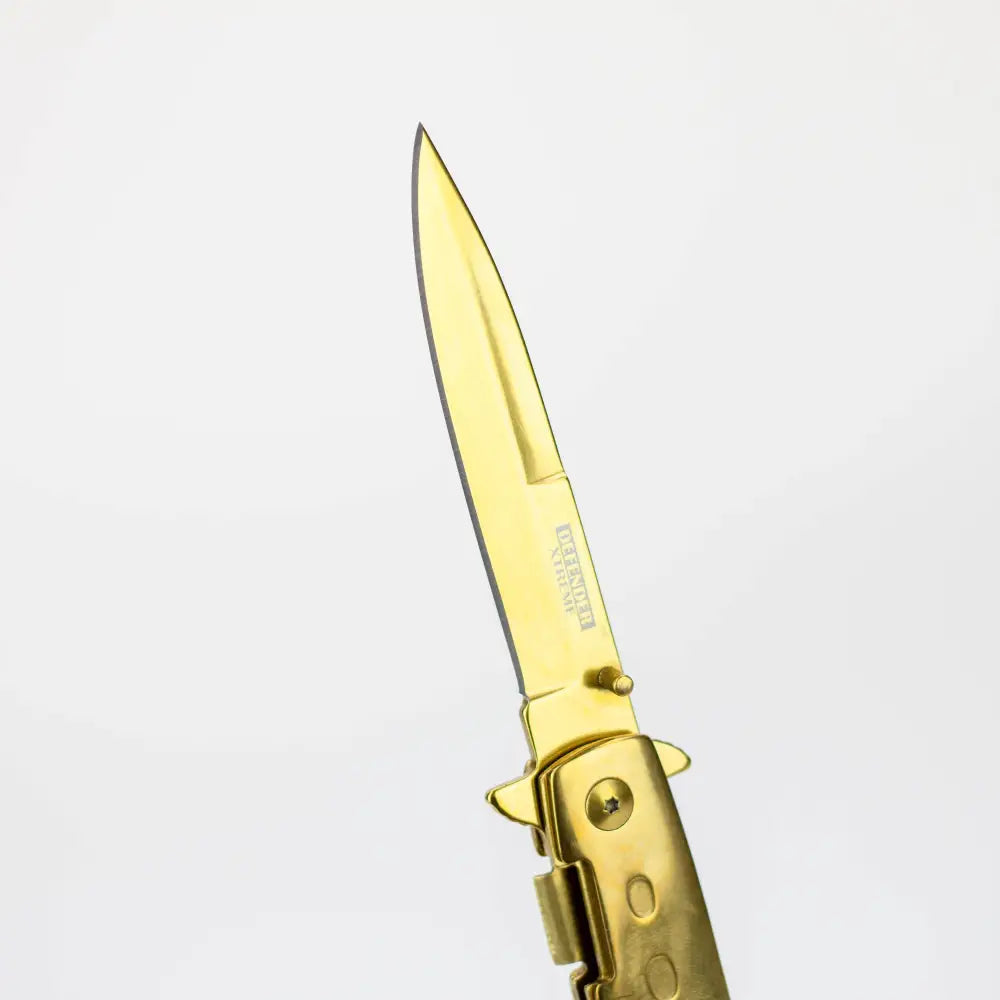 9" Defender Extreme Knife with Belt Clip - Gold [7978]_3