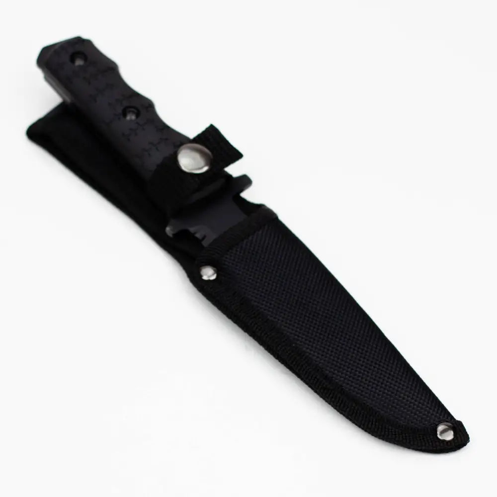 9" Defender-Xtreme Tactical  Team All Black Serrated Blade  Hunting Knife with Sheath [7688]_1