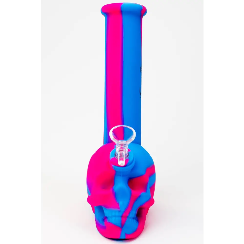 9" Genie skull multi colored detachable silicone water bong_11