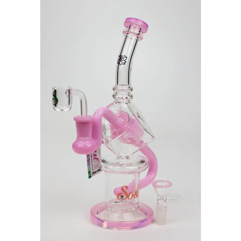 9" SOUL Glass 2-in-1 cube recycler bong_5