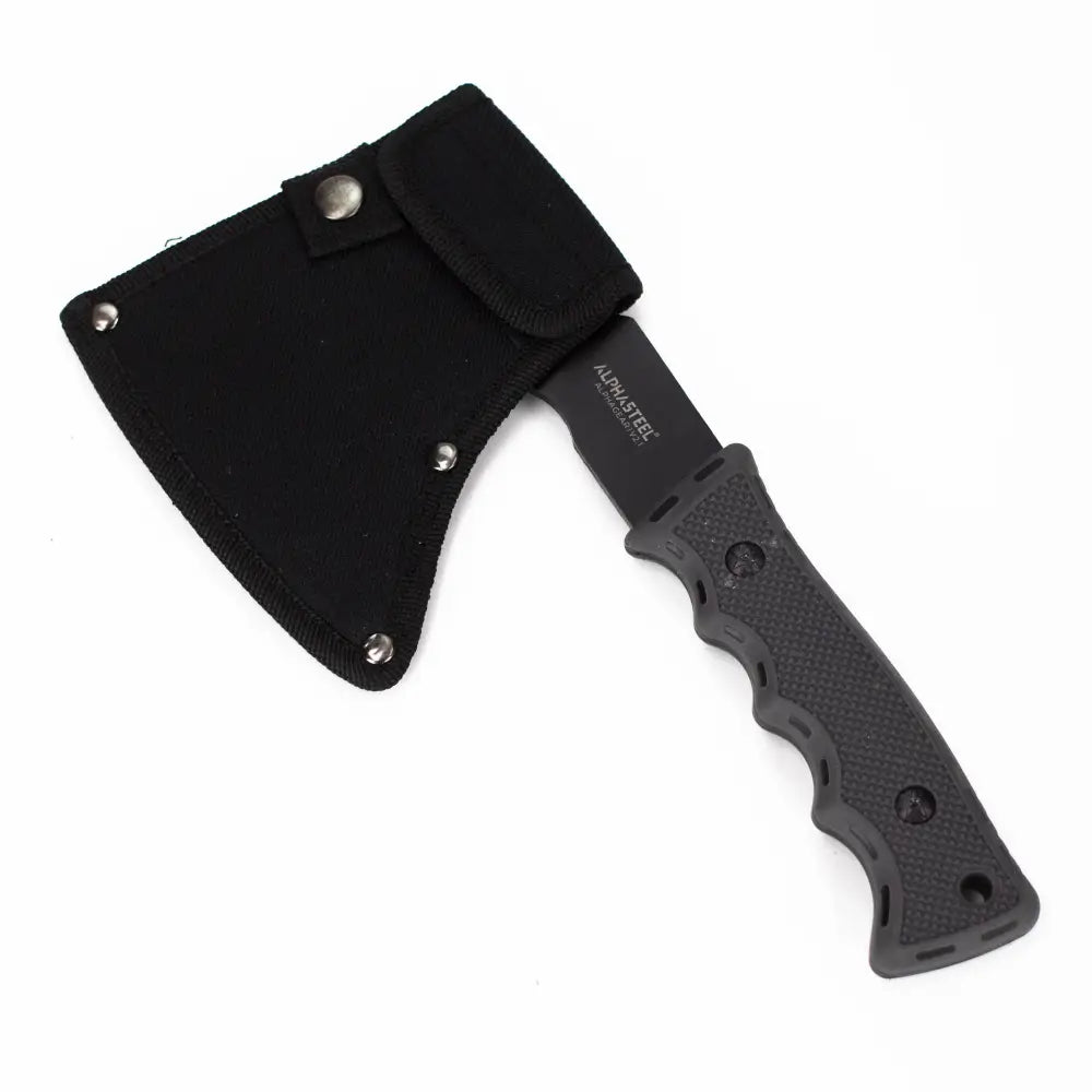 ALPHASTEEL | Tactical Axe with Sheath Black Hatchet [F103A]_1