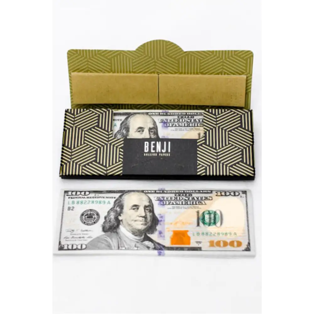 BENJI $100 BILL printed rolling paper + Filter Tips_1